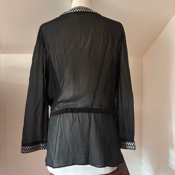 Tory Burch silk embroidered tunic, sz 8 - Picture 2 of 6